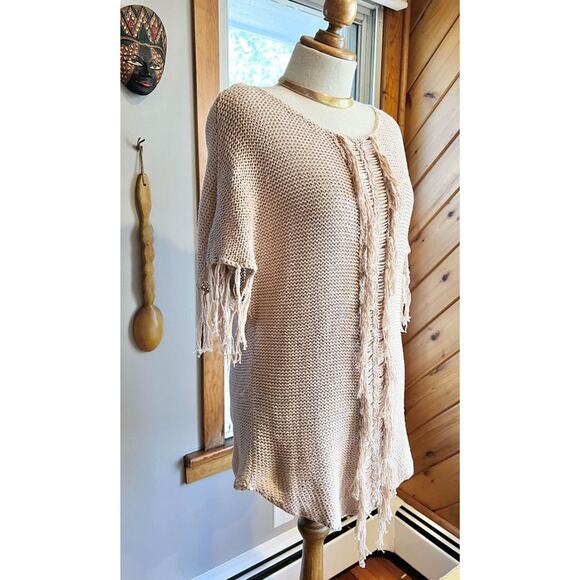 Melissa Odabash Bohemian Crocheted Fringe Sweater - Picture 2 of 7